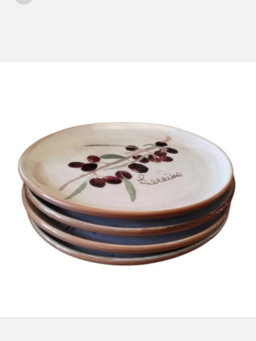 Crate&Barrel Plates Appetizer Olive Made in Italy 7